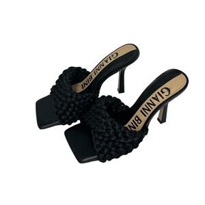 Gianni Bini Braided Black Heeled Mules – Size 6.5 New without box
